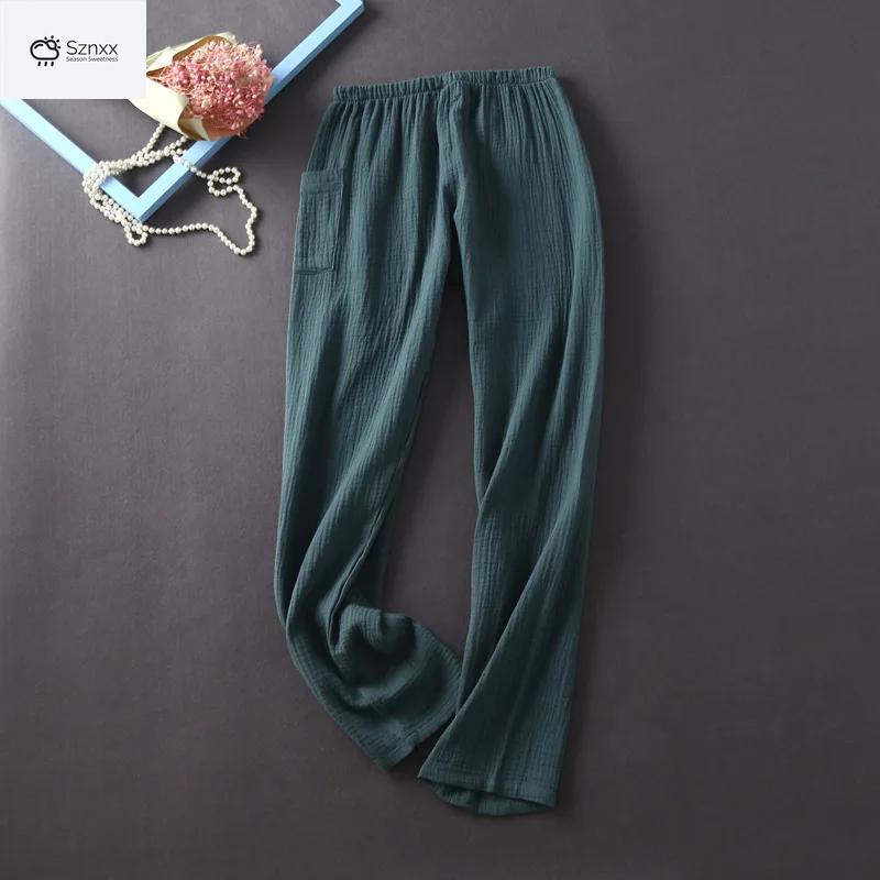 Japanese Crepe Cotton Long-sleeve Lounge Pajama Set