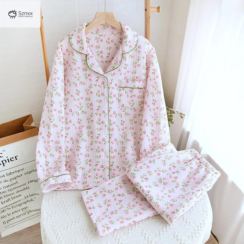 Cozy Floral Pure Cotton Women’s Lounge Pajama Set