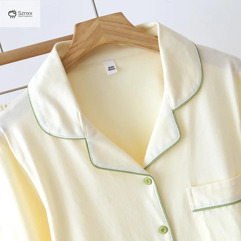 Soft Knit Cotton Long-sleeve Pajama Lounge Set
