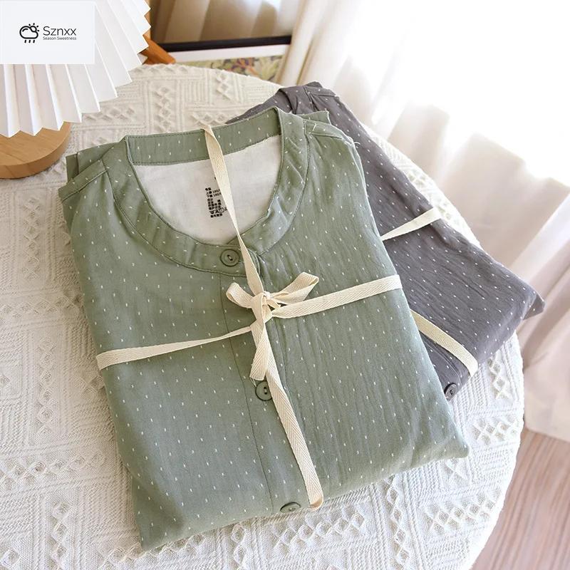 Soft Cotton Long-sleeve Pajama Set For Women