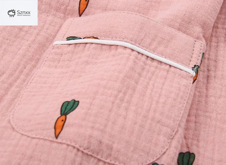 Womens Cotton Crepe Long-sleeve Pajama Lounge Set