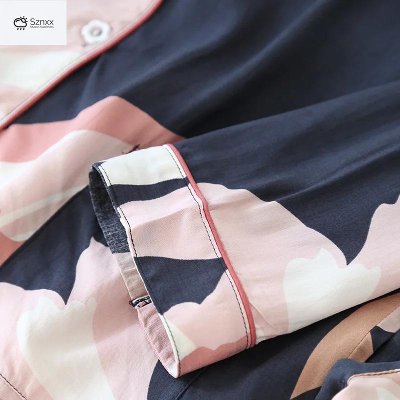 Soft Cartoon Viscose Long-sleeve Ladies Pajama Set