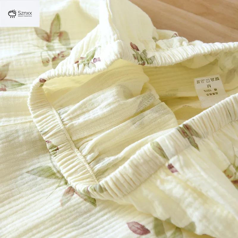 Soft Cotton Crepe Pajama Set With Chest Pads