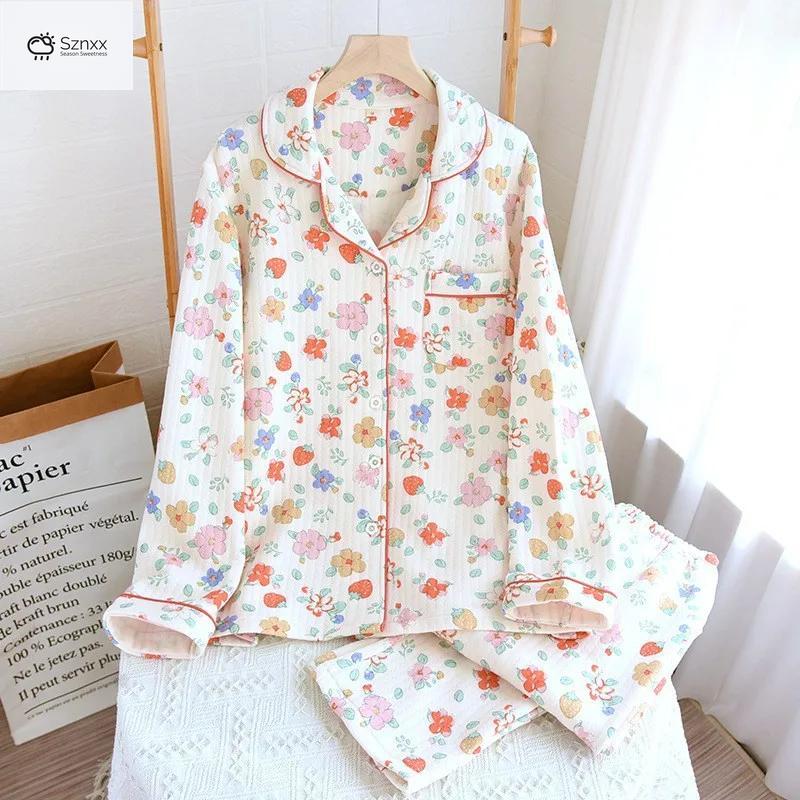 Cozy Floral Pure Cotton Women’s Lounge Pajama Set