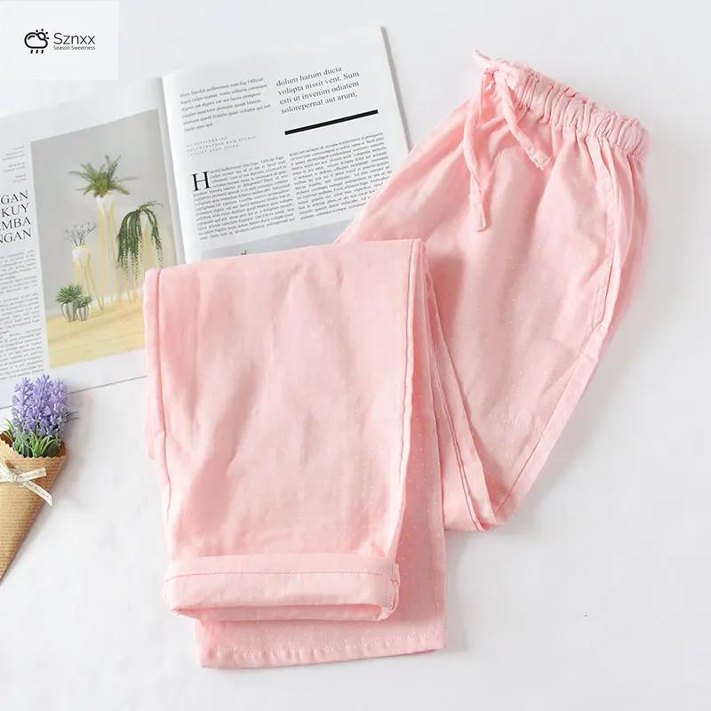 Women’s Lightweight Cotton Gauze Sleep Pants Set