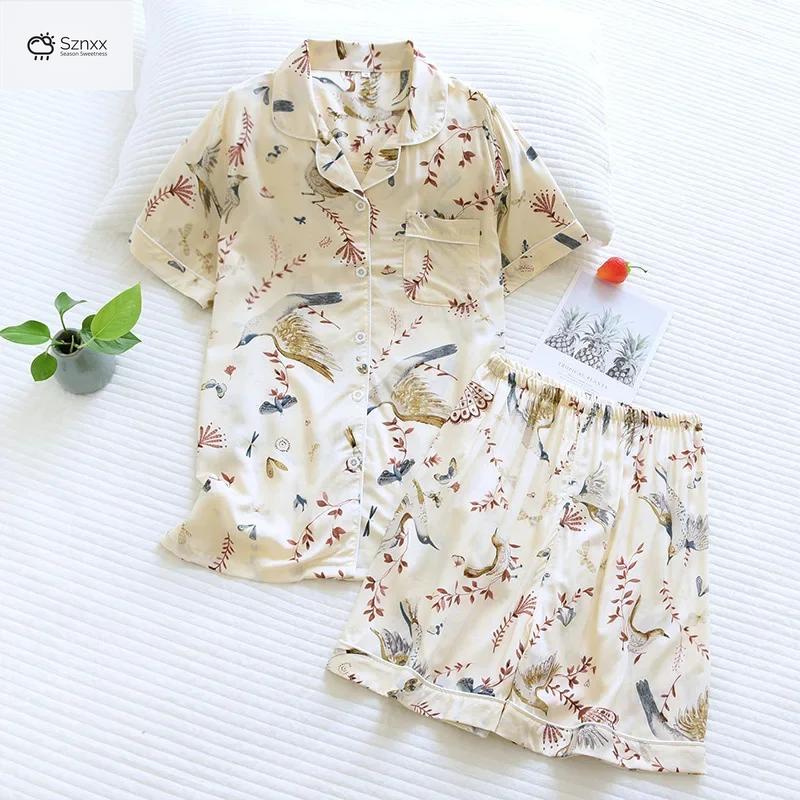 Comfortable Viscose Buckle Pajama Shorts Set
