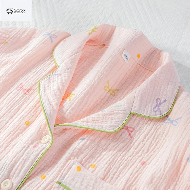 Soft Cotton Crepe Long Sleeve Pajama Set