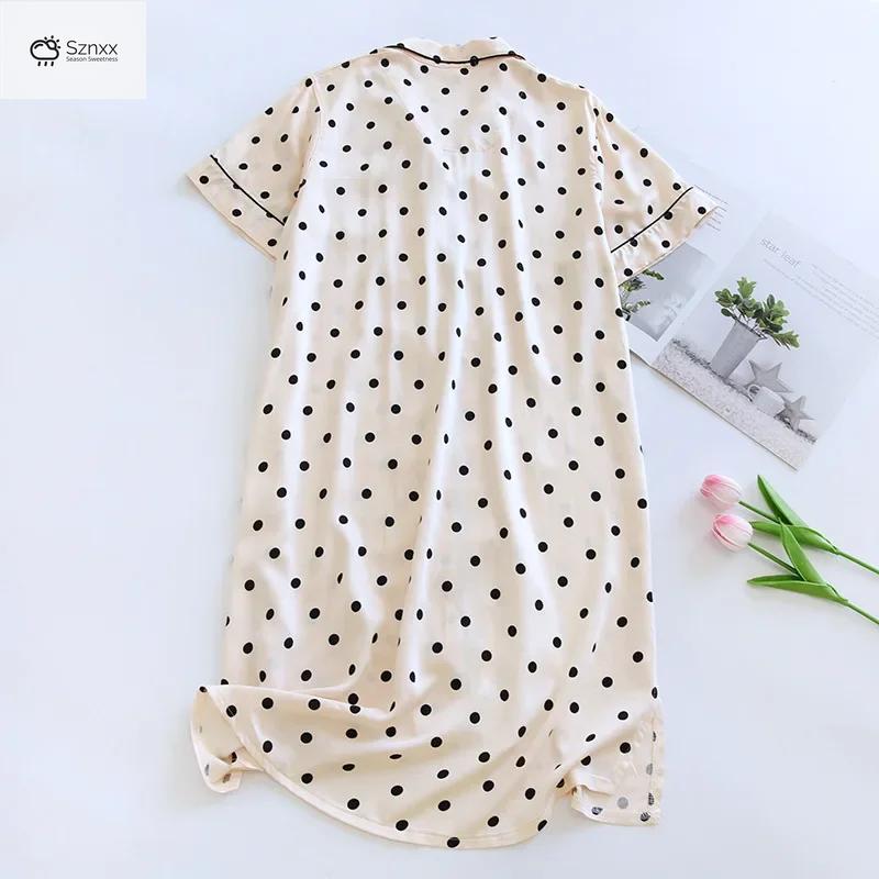 Summer Polka Dot Viscose Sleep Skirt