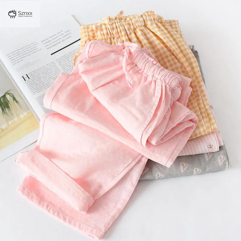 Women’s Lightweight Cotton Gauze Sleep Pants Set