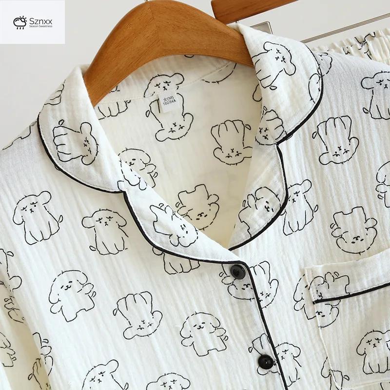 Soft Cotton Crepe Printed Pajama Set For Women