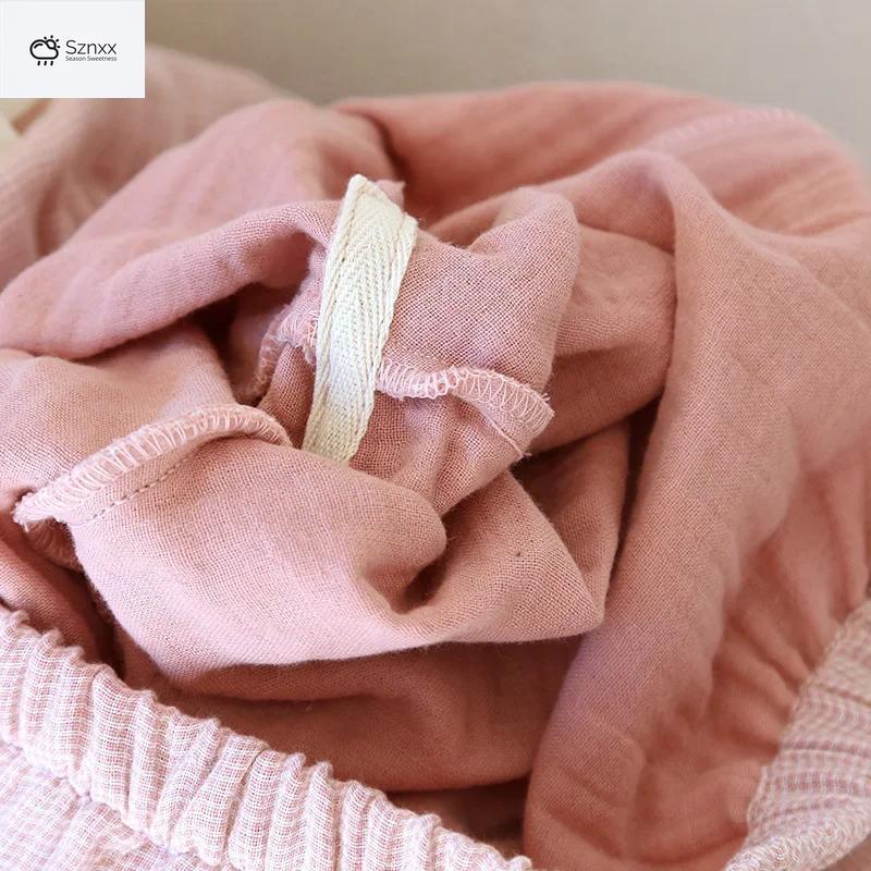 Soft Four-layer Gauze Couple Pajama Set