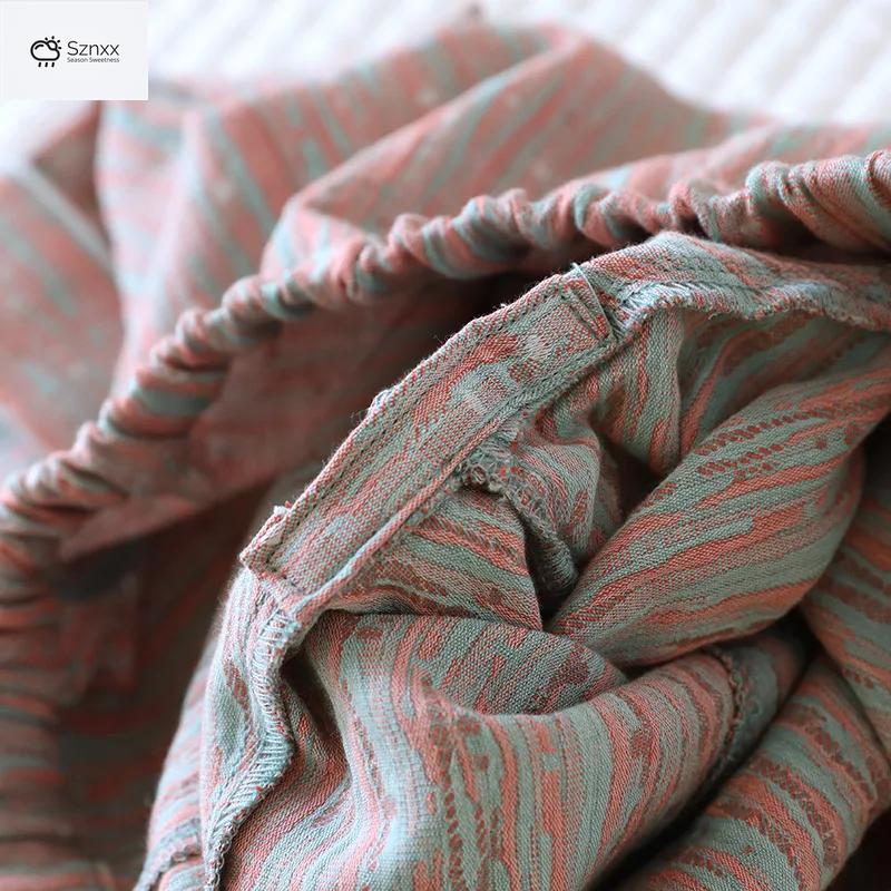 Breathable Cotton Gauze Loose Summer Couple Shorts