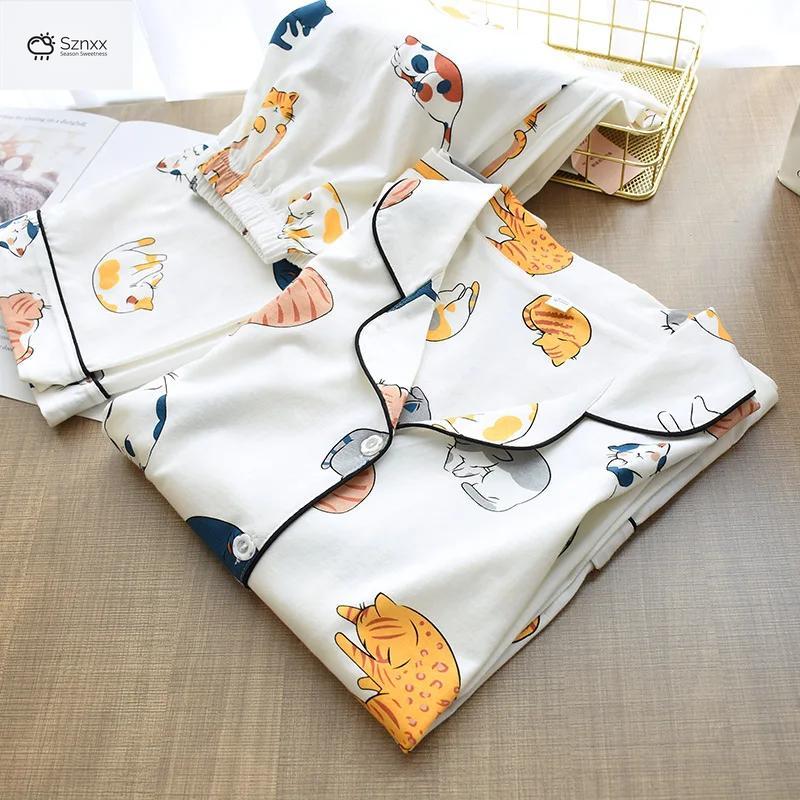 Cozy Knit Cotton Lounge Pajama Set With Long Sleeves