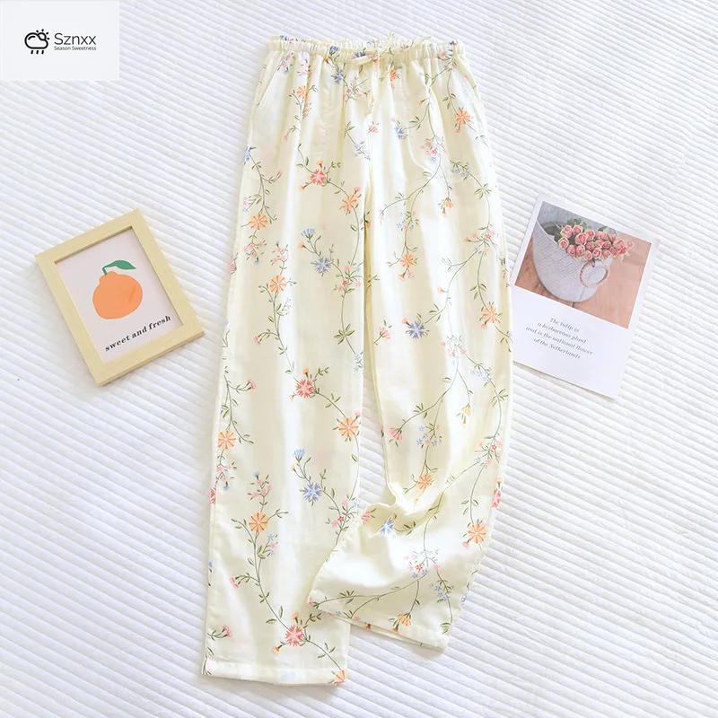 Women’s Lightweight Cotton Gauze Sleep Pants Set