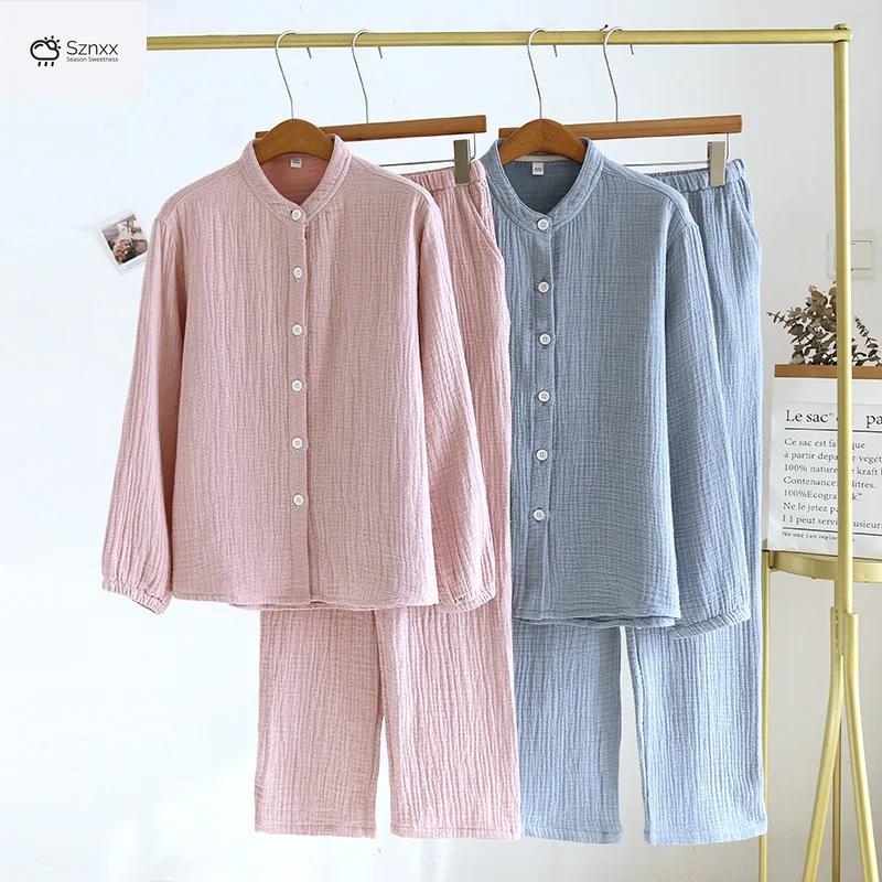 Minimalist Cotton Crepe Couple Pajama Set