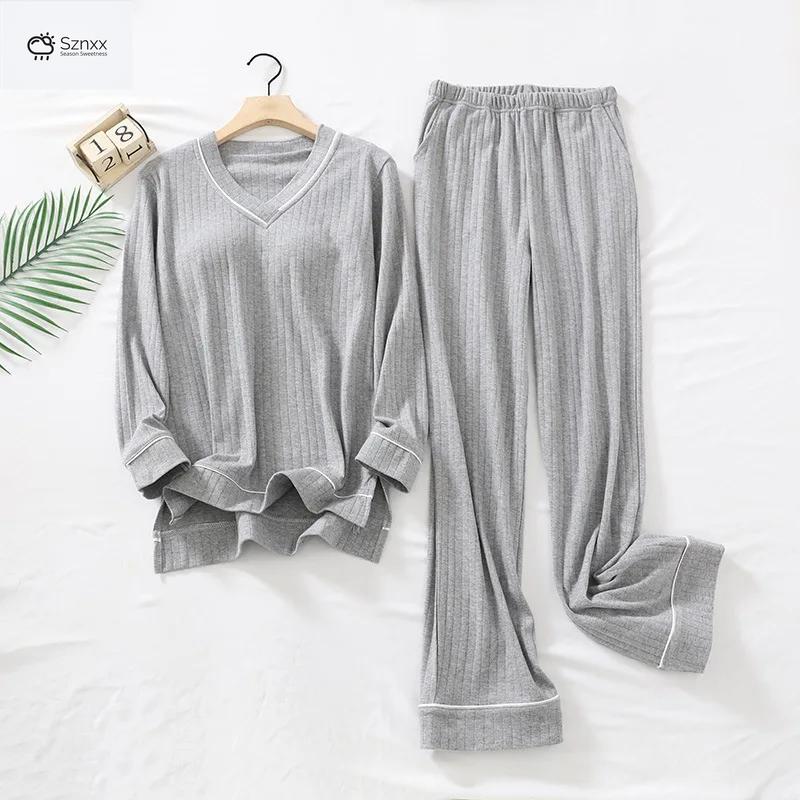 Soft Knit Cotton Pajama Set With Relaxed Fit