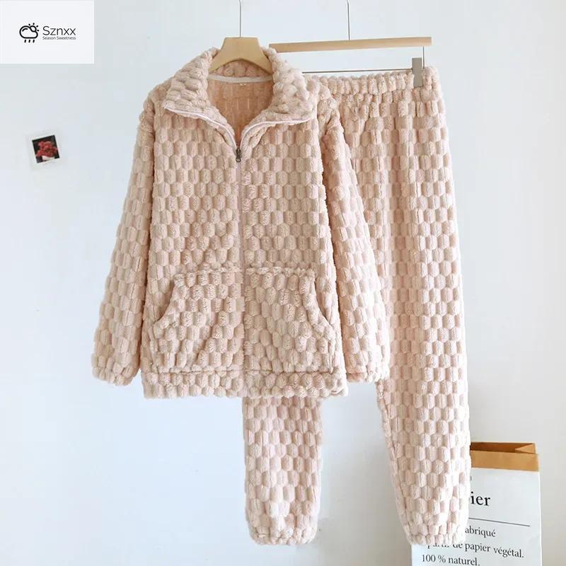 Cozy Flannel Couple Pajama Set With Plush Lounge Pants