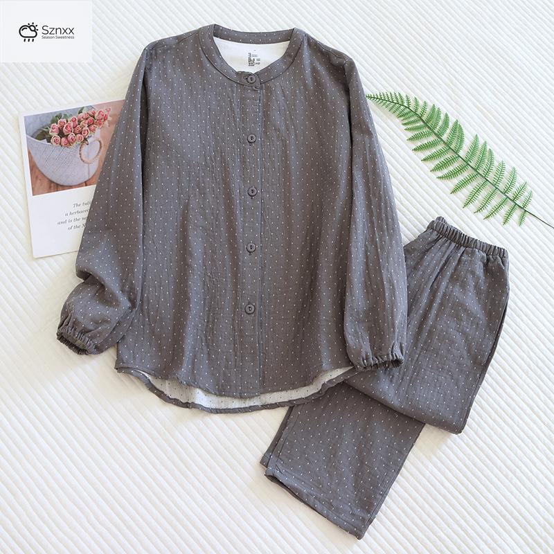 Soft Cotton Long-sleeve Pajama Set For Women