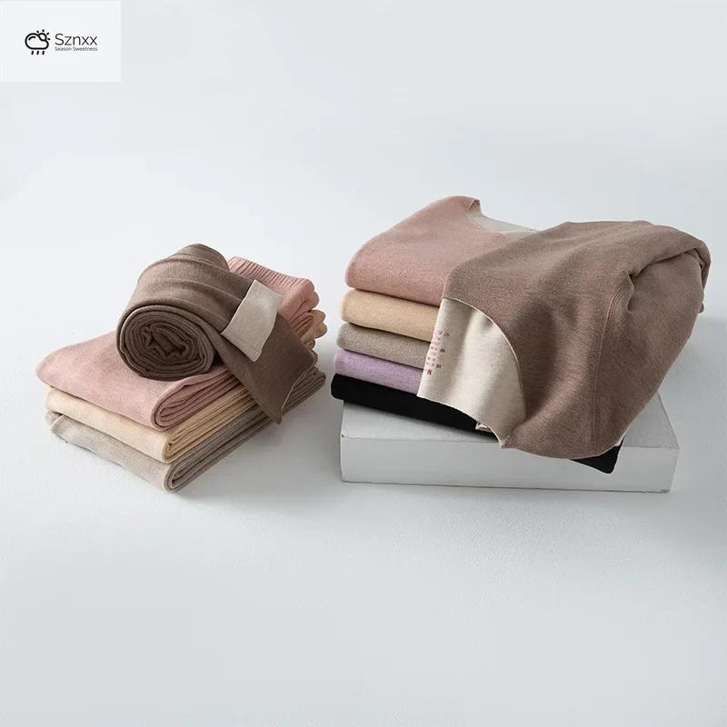 Womens Thermal Fleece Long-sleeve Two-piece Lounge Set