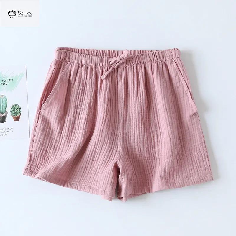 Japanese Cotton Crepe Loose Summer Shorts For Women