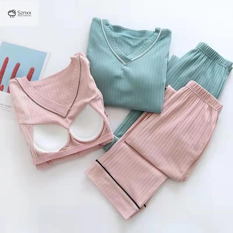 Soft Knit Cotton Pajama Set With Relaxed Fit