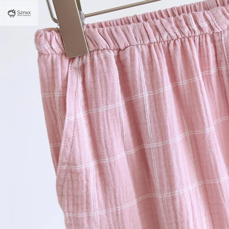 Japanese Cotton Crepe Couple Pajama Set Long-sleeve