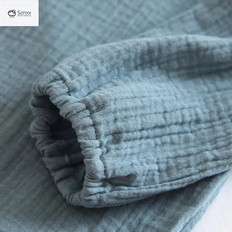 Couple’s Crepe Cotton Long-sleeve Pajama Set