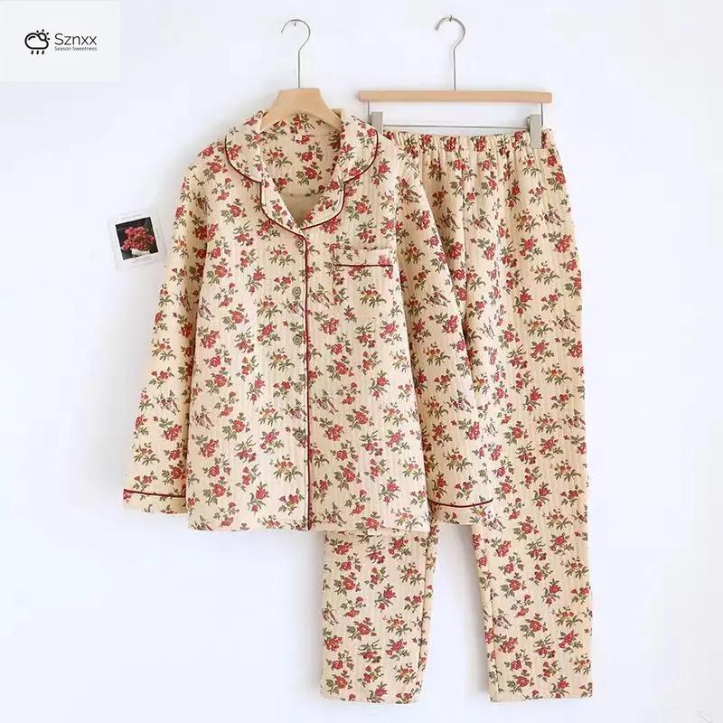 Cozy Layered Cotton Long-sleeve Pajama Set