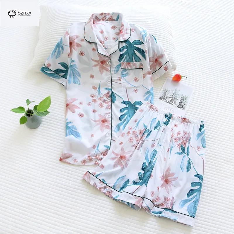 Comfortable Viscose Buckle Pajama Shorts Set