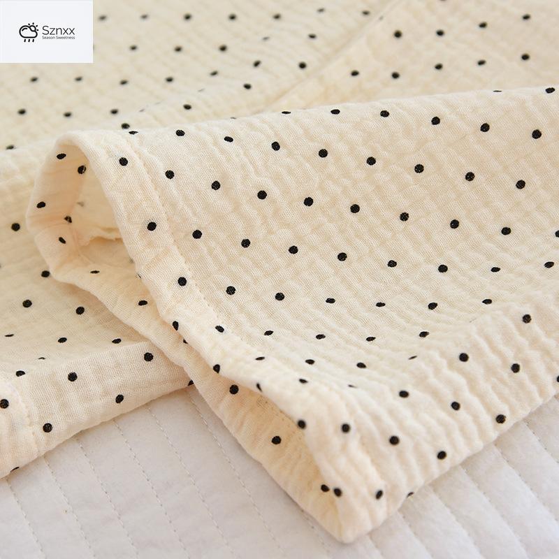 Polka Dot Cotton Crepe Pajama Set Long-sleeve