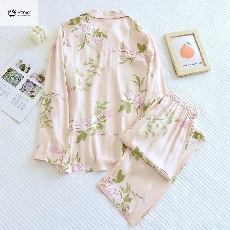 Satin Viscose Floral Pajama Set For Women