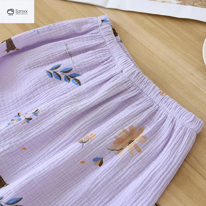 Soft Lavender Cotton Long-sleeve Pajama Set Plus