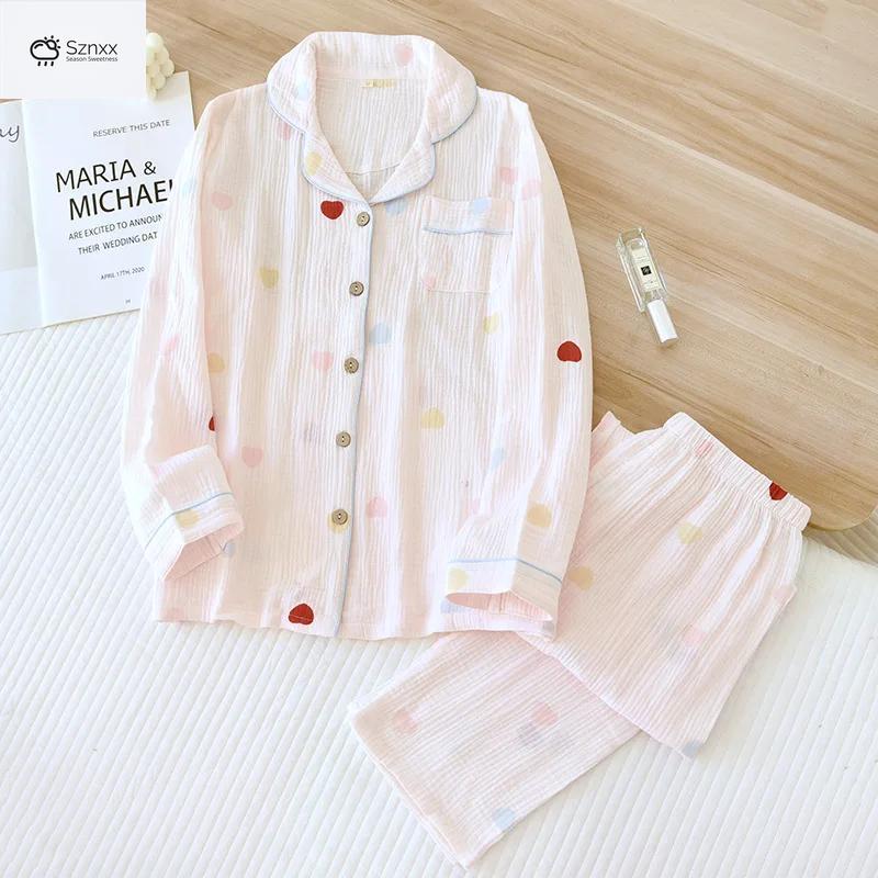 Soft Cotton Crepe Long Sleeve Pajama Set