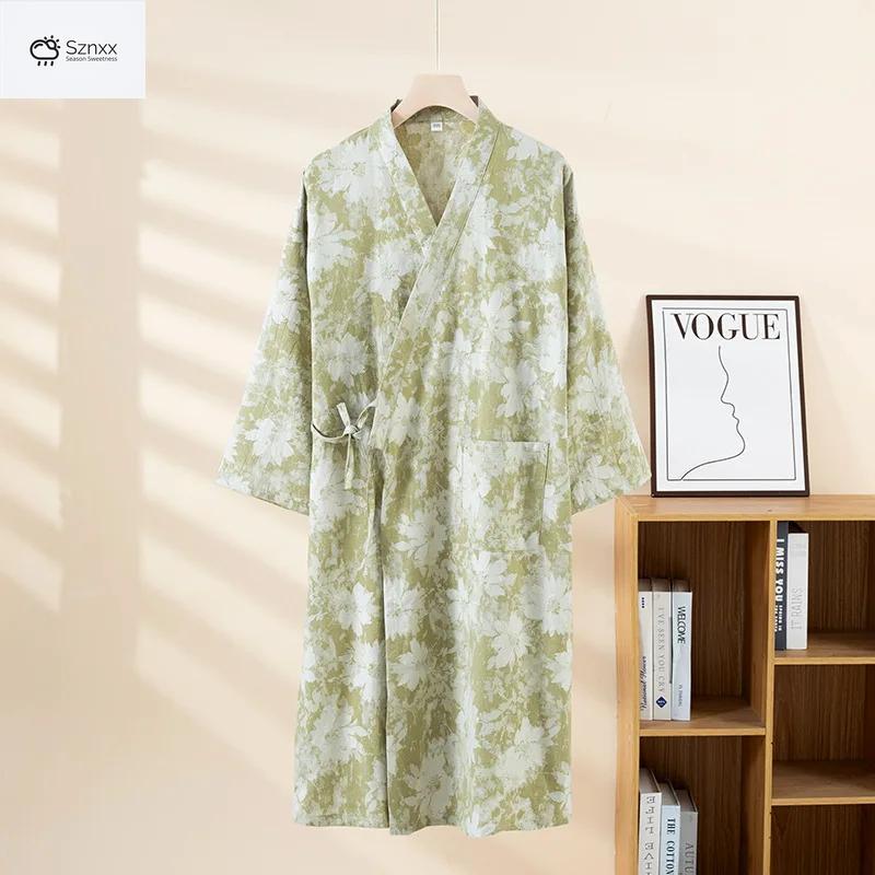 Japanese Cotton Gauze Kimono Sleeping Robe