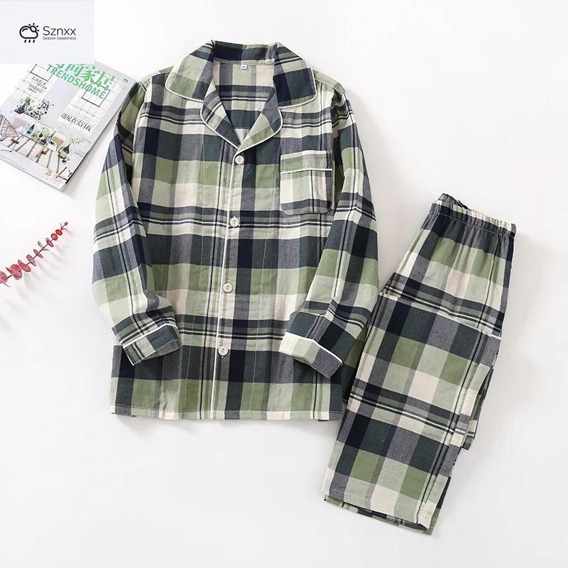 Soft Cotton Gauze Couple Pajama Set Plus Size