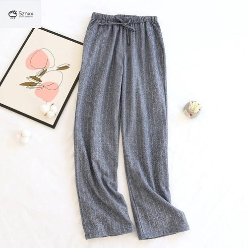 Brushed Cotton Loose Pajama Trousers For Couples