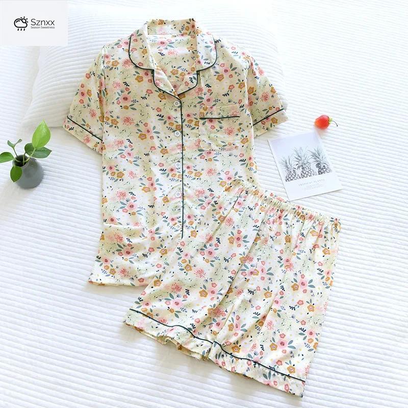 Comfortable Viscose Buckle Pajama Shorts Set