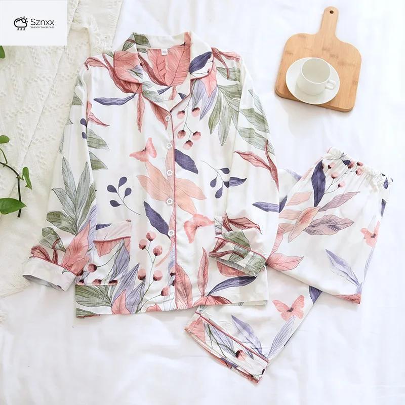 Soft Cartoon Viscose Long-sleeve Ladies Pajama Set