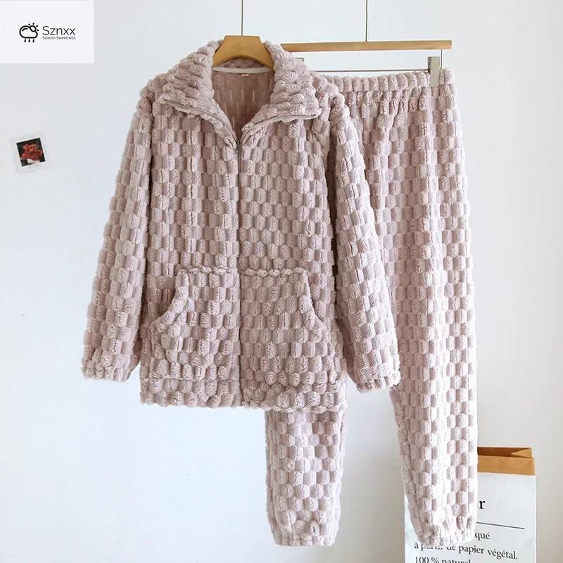 Cozy Flannel Couple Pajama Set With Plush Lounge Pants