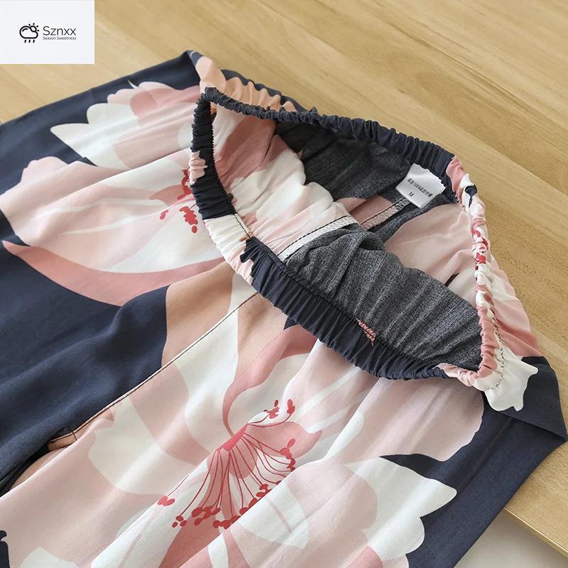 Soft Cartoon Viscose Long-sleeve Ladies Pajama Set