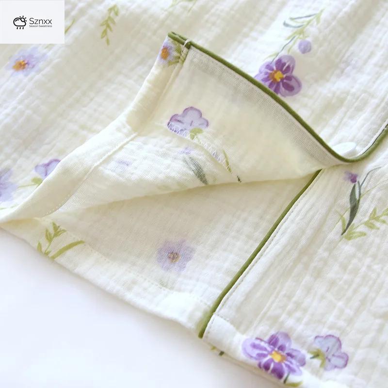 Japanese Cotton Crepe Floral Pajama Set