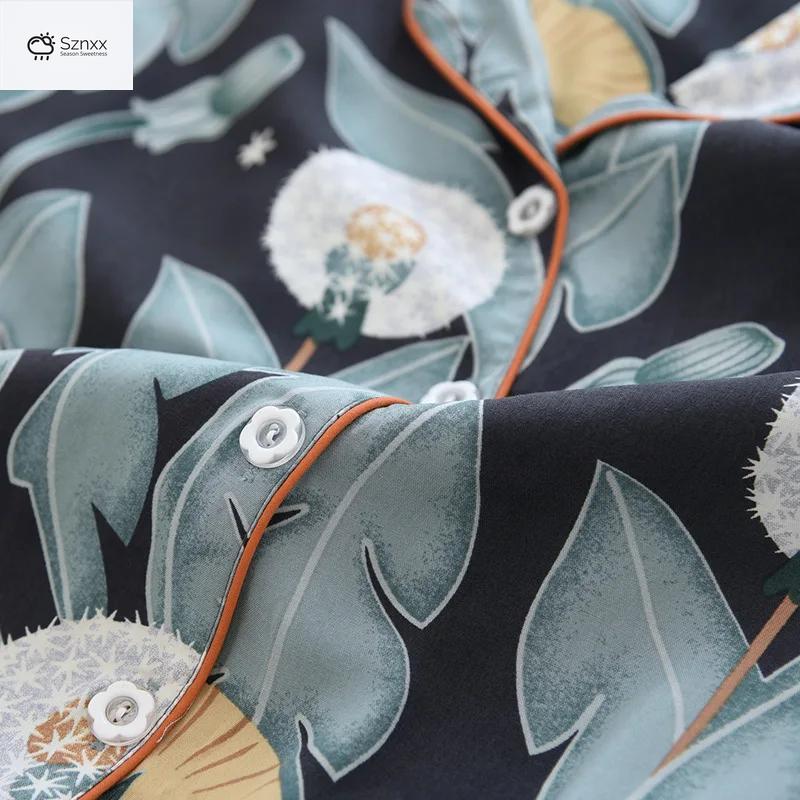 Loose Dandelion Viscose Pajama Set For Women