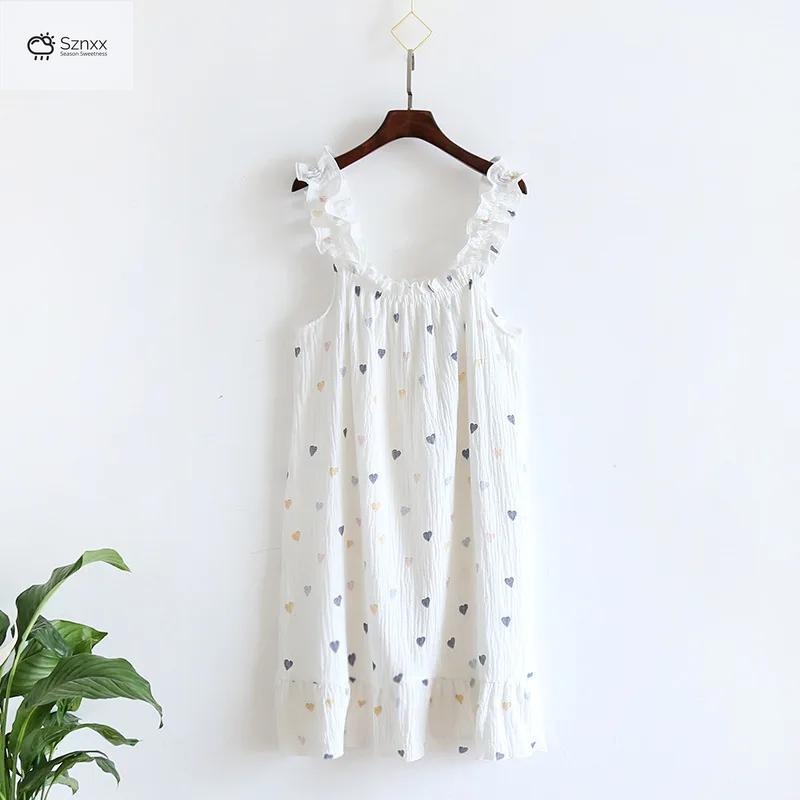 Womens Cotton Crepe Suspender Nightdress Skirt