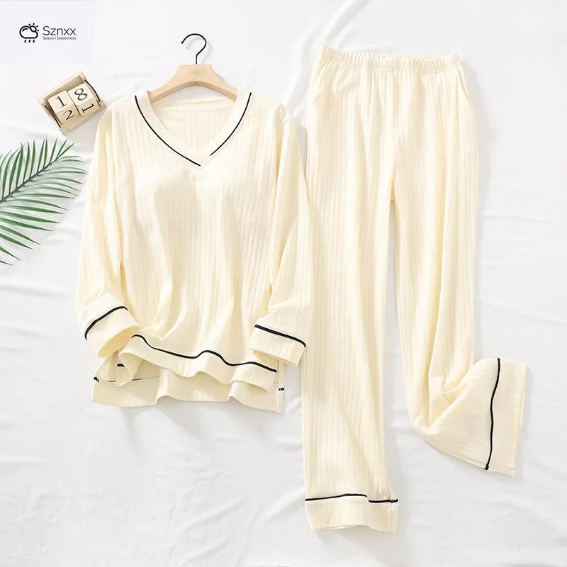 Soft Knit Cotton Pajama Set With Relaxed Fit