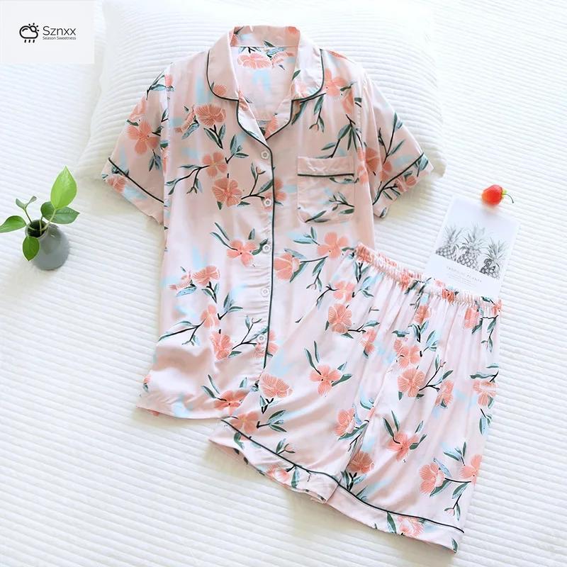 Comfortable Viscose Buckle Pajama Shorts Set