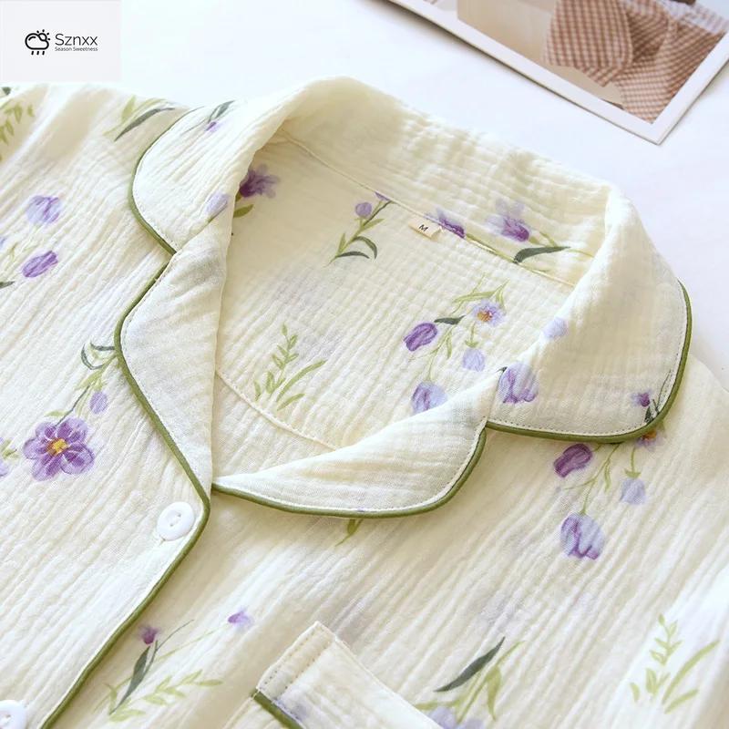 Japanese Cotton Crepe Floral Pajama Set