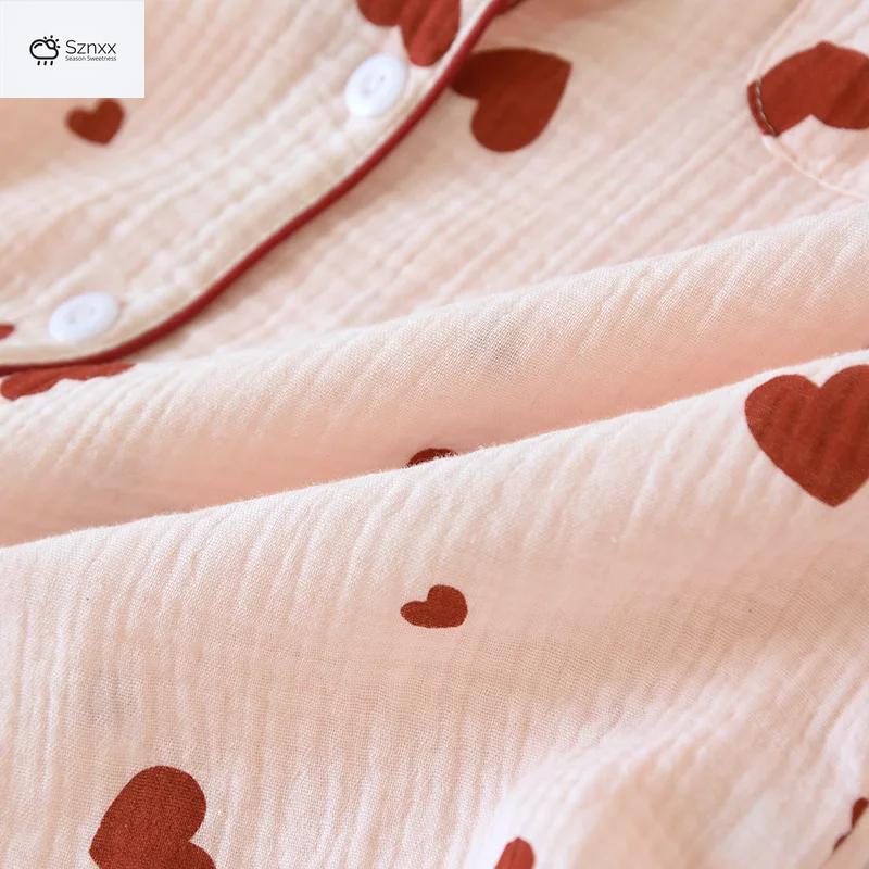 Soft Cotton Crepe Long Sleeve Pajama Lounge Set