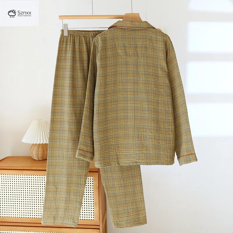 Womens Breathable Cotton Loose Pajama Lounge Set