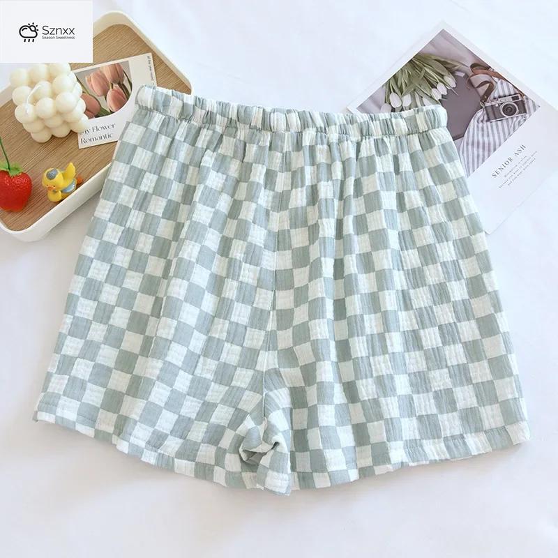 Womens Loose Cotton Crepe Pajama Shorts Summer Essentials
