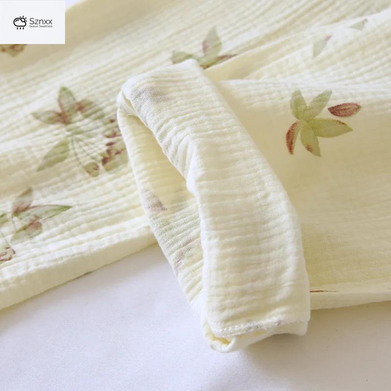 Soft Cotton Crepe Pajama Set With Chest Pads